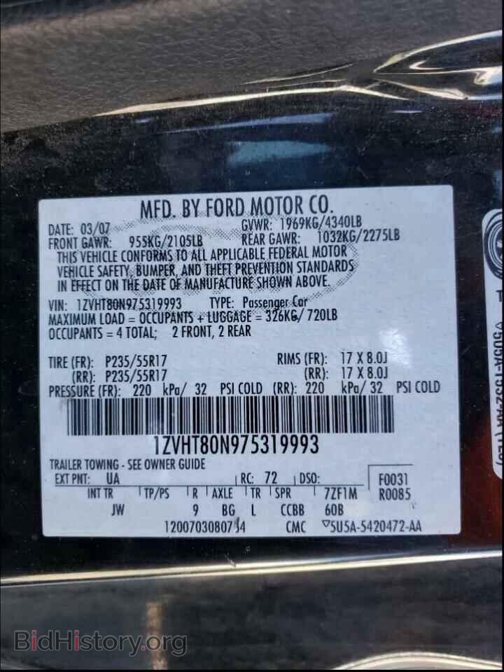 2007 FORD MUSTANG - VIN: 1ZVHT80N975319993 - Фото 10