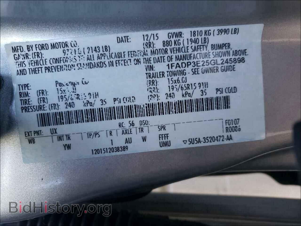 2016 FORD FOCUS - VIN: 1FADP3E25GL245898 - Photo 10