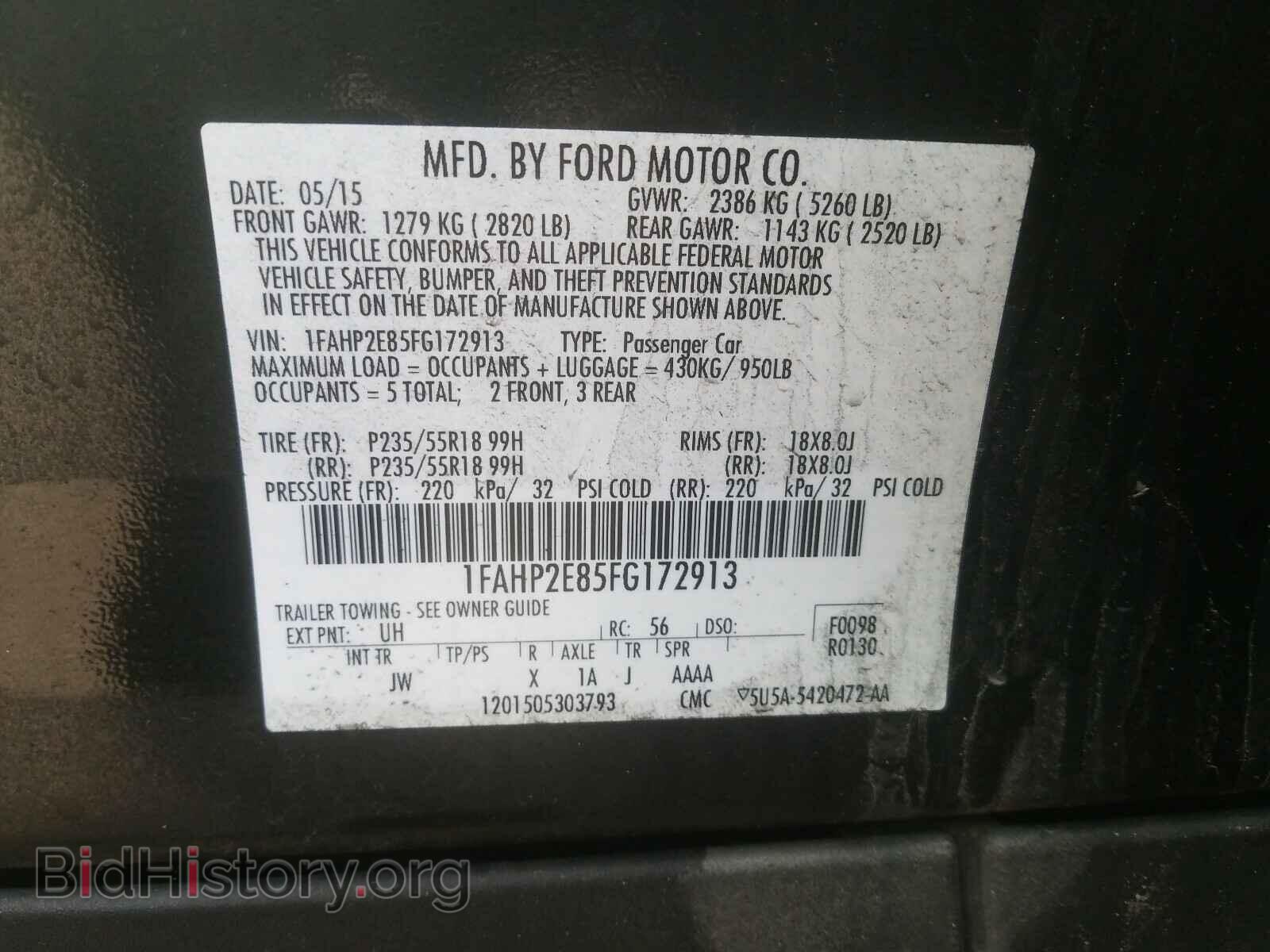 2015 FORD TAURUS - VIN: 1FAHP2E85FG172913 - Photo 10