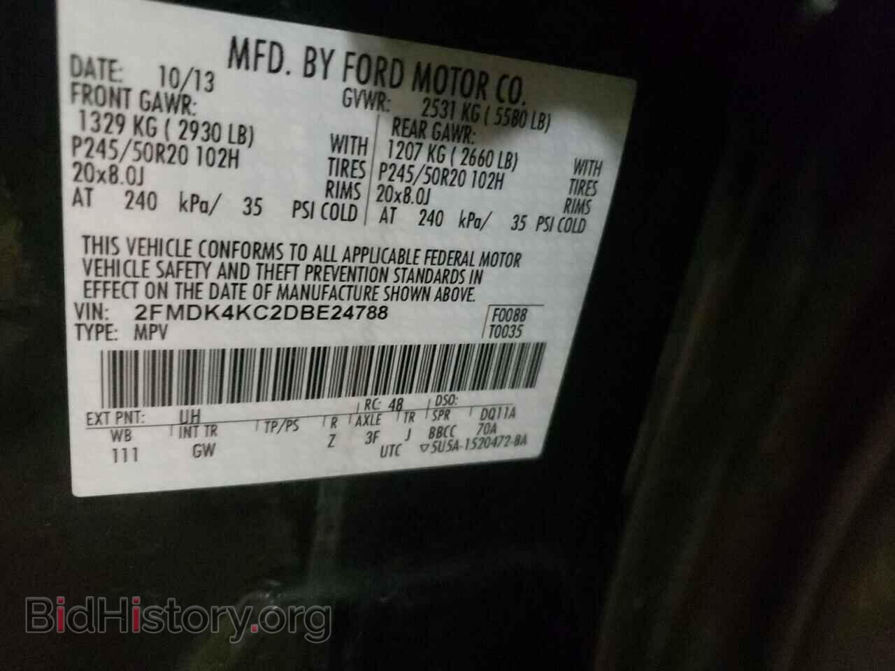 2013 FORD EDGE - VIN: 2FMDK4KC2DBE24788 - Photo 10