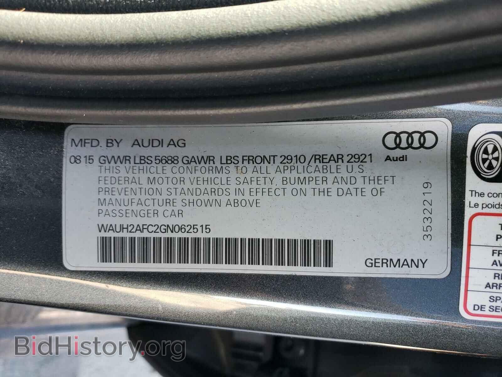 2016 AUDI S6/RS6 - VIN: WAUH2AFC2GN062515 - Фото 10