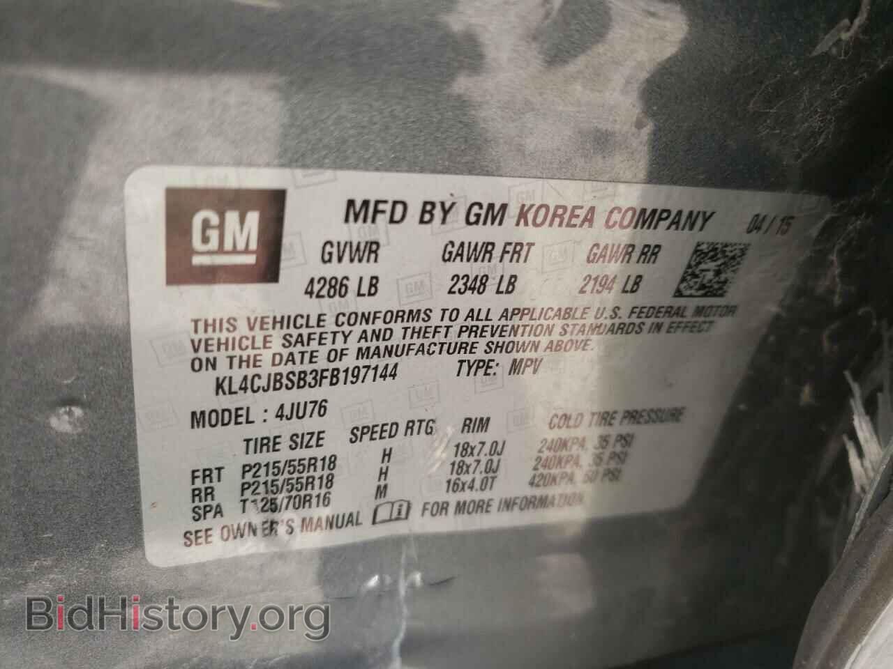 2015 BUICK ENCORE - VIN: KL4CJBSB3FB197144 - Photo 10
