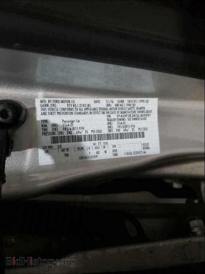 2016 FORD FOCUS - VIN: 1FADP3E26GL405951 - Фото 10