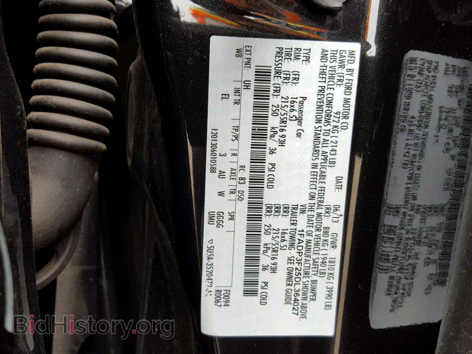 2013 FORD FOCUS - VIN: 1FADP3F25DL364027 - Фото 10