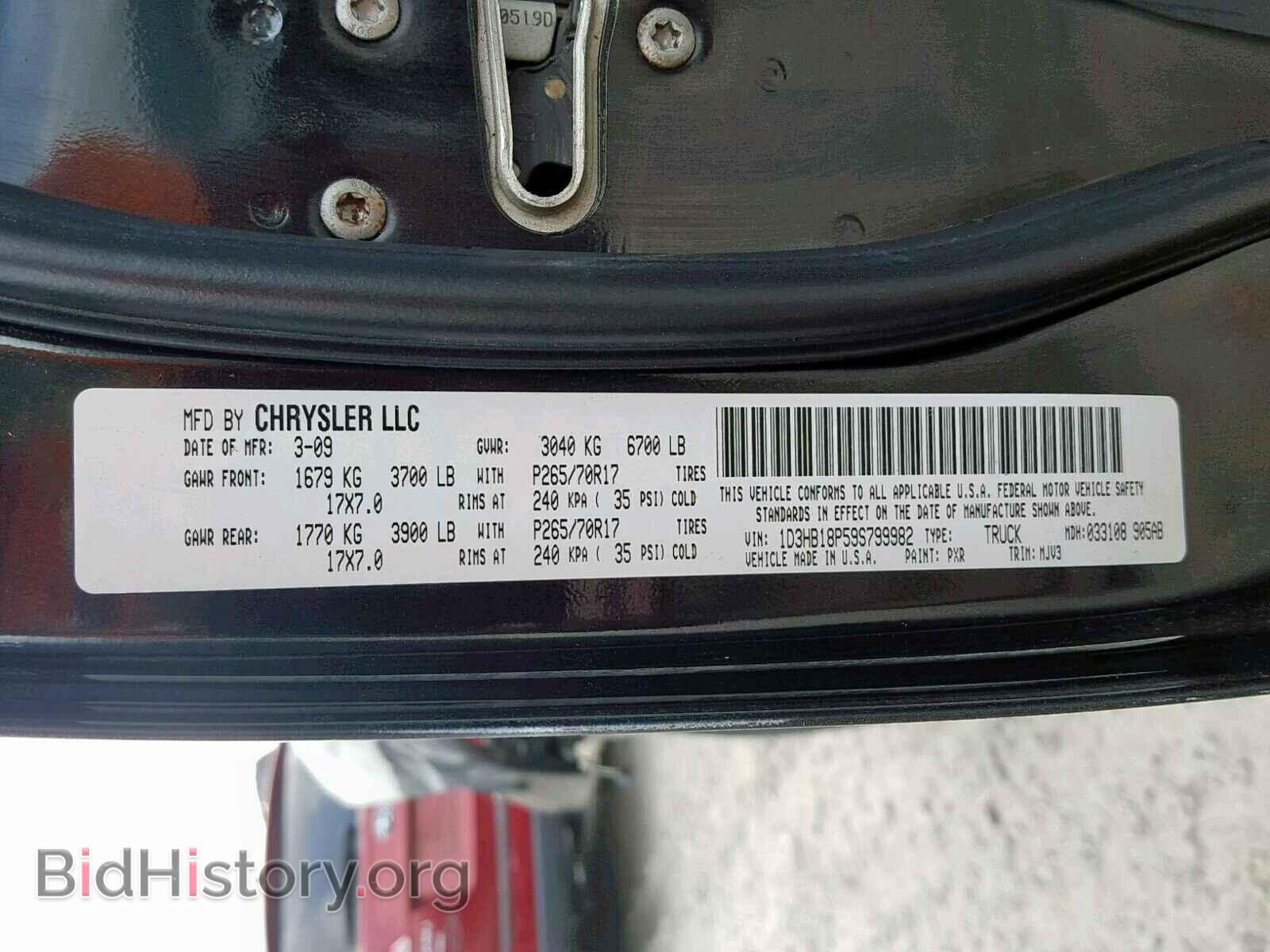 2009 DODGE RAM 1500 - VIN: 1D3HB18P59S799982 - Фото 10