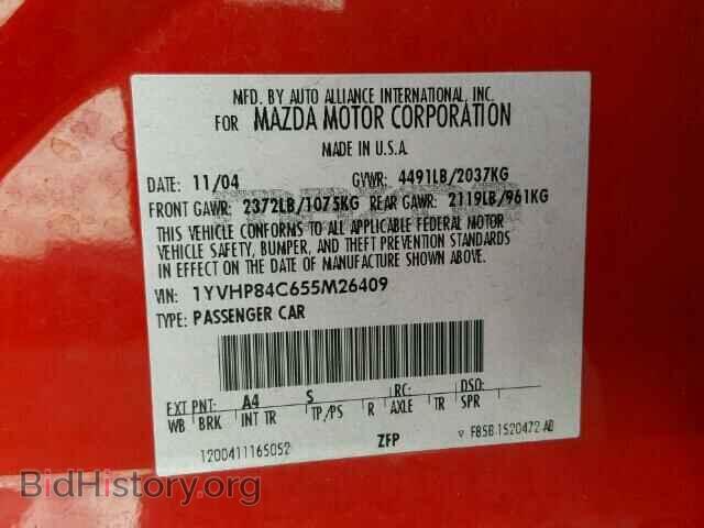 2005 MAZDA 6 - VIN: 1YVHP84C655M26409 - Фото 10