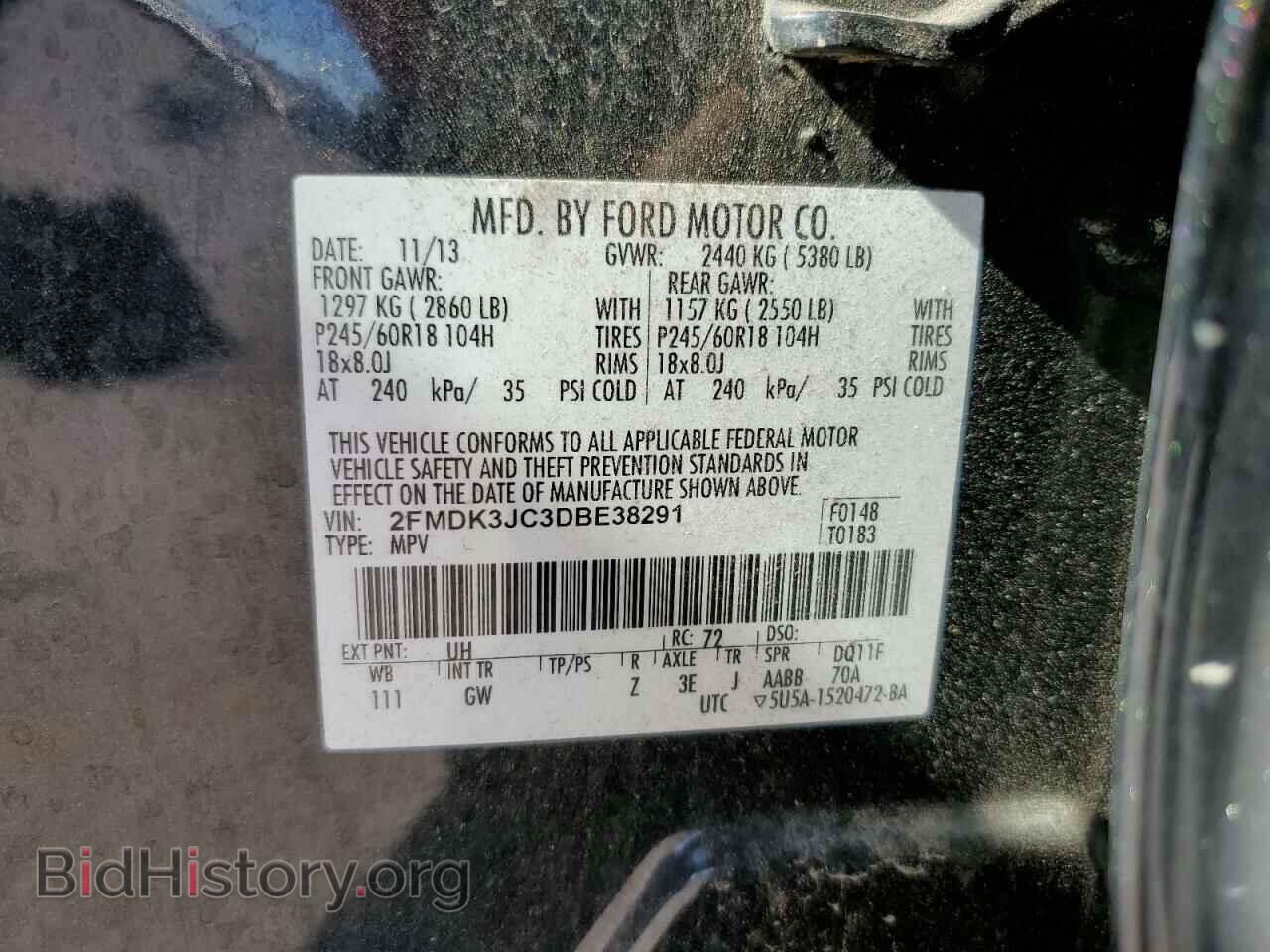 2013 FORD EDGE - VIN: 2FMDK3JC3DBE38291 - Photo 13