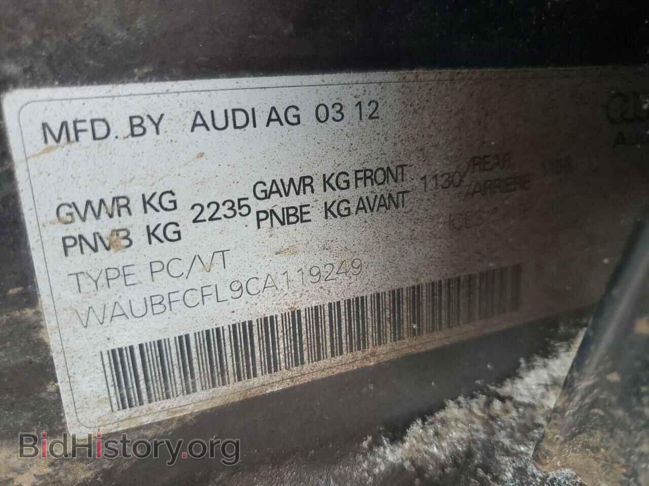 2012 AUDI A4 - VIN: WAUBFCFL9CA119249 - Фото 12