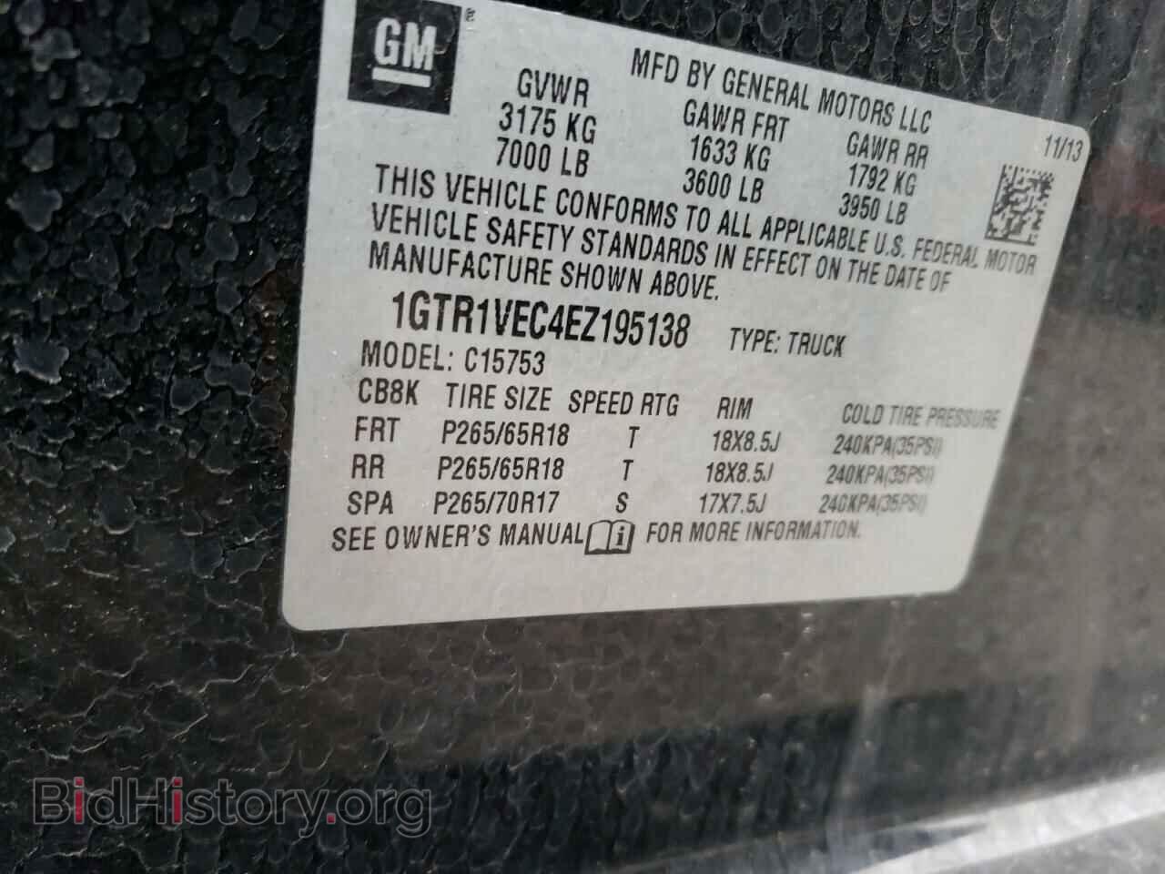 2014 GMC SIERRA - VIN: 1GTR1VEC4EZ195138 - Photo 12