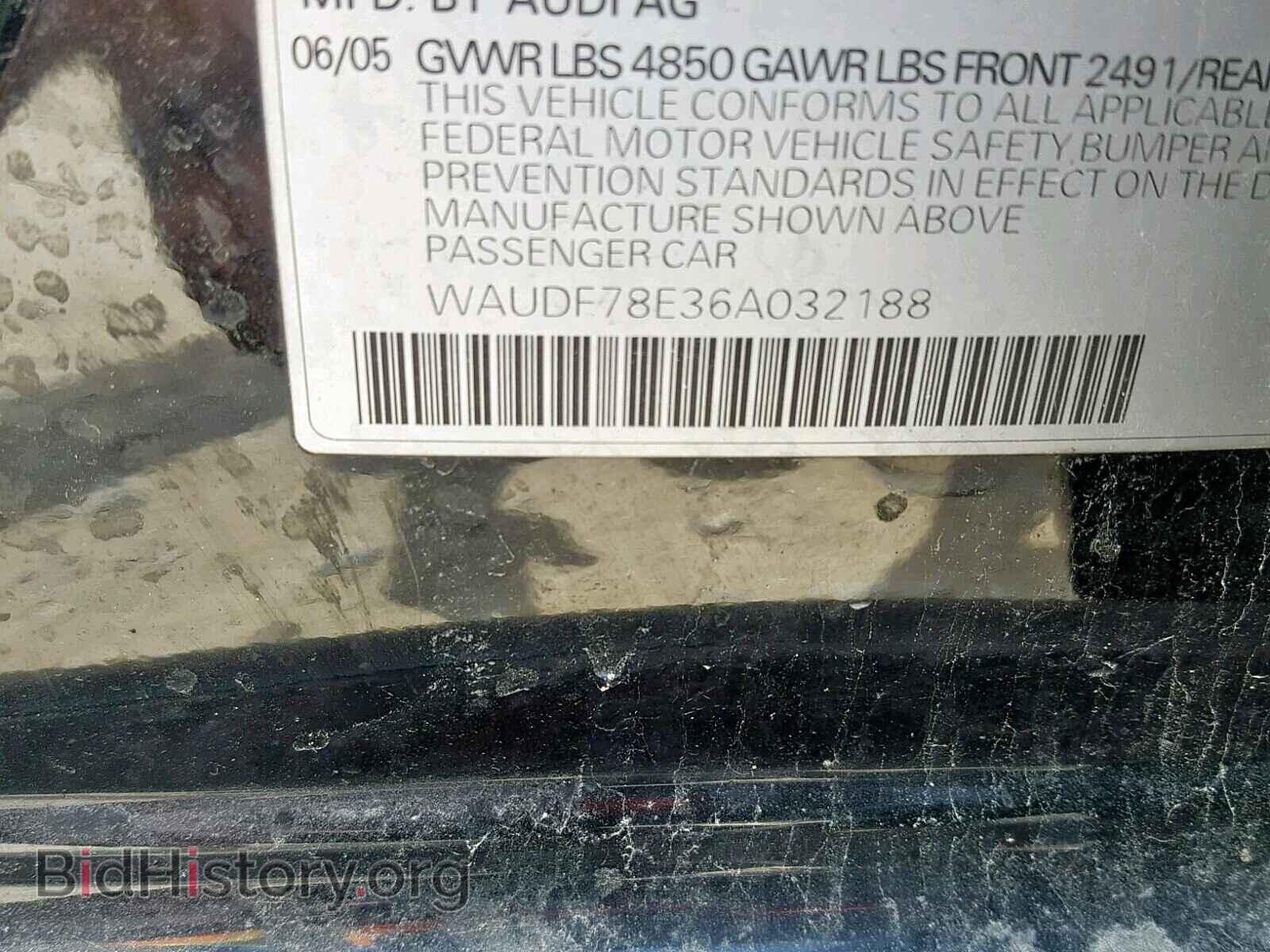 2006 AUDI A4 - VIN: WAUDF78E36A032188 - Photo 10