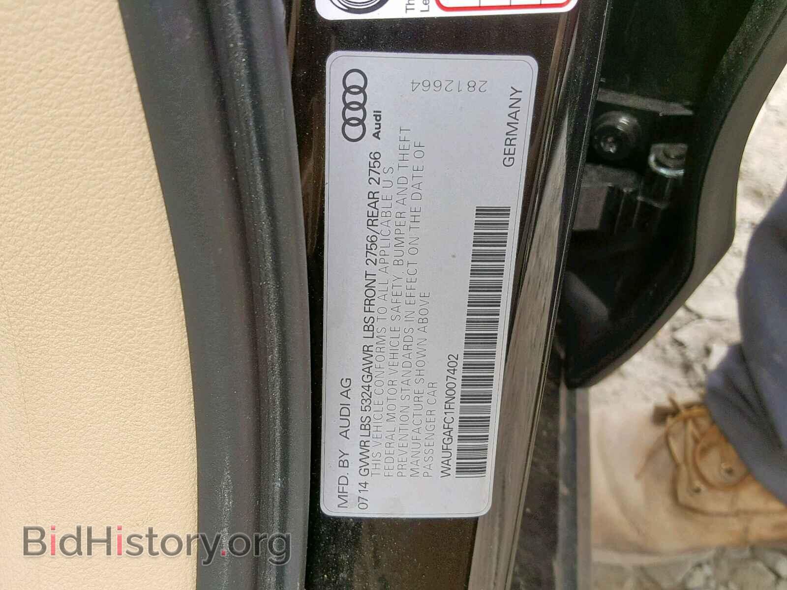2015 AUDI A6 - VIN: WAUFGAFC1FN007402 - Фото 10
