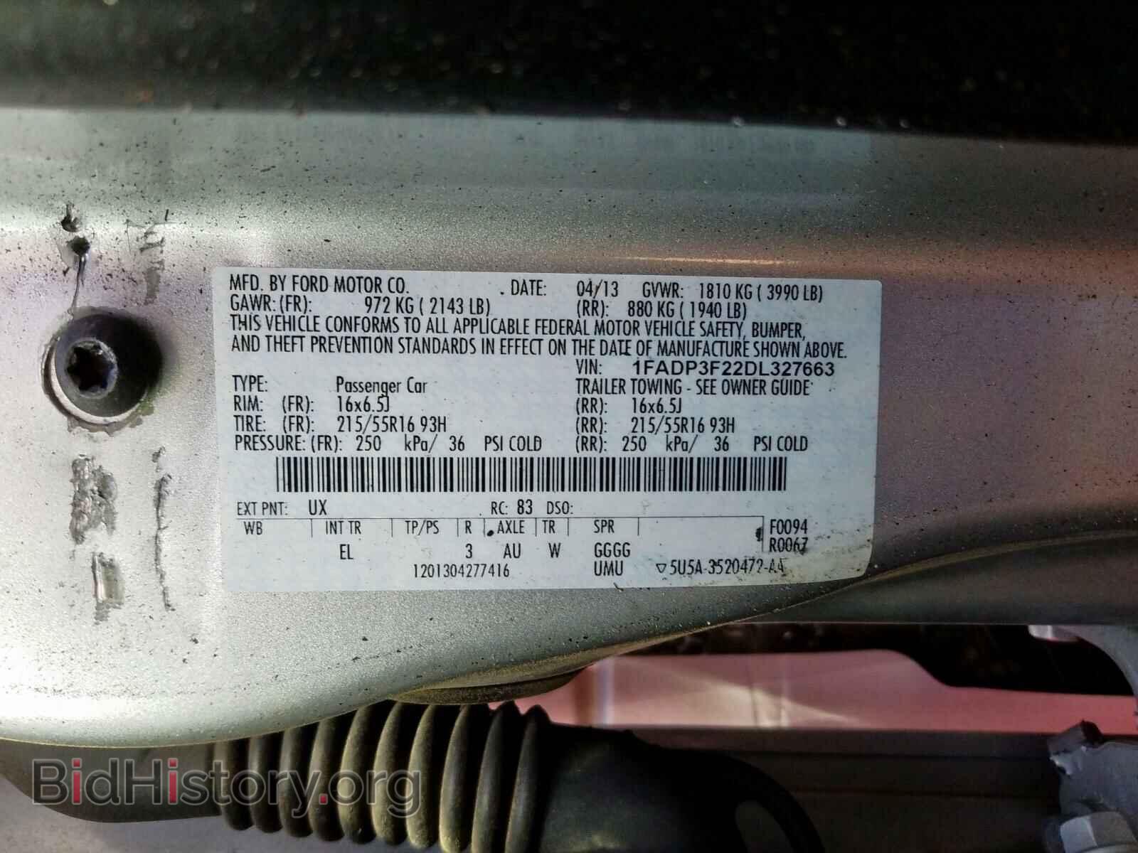 2013 FORD FOCUS - VIN: 1FADP3F22DL327663 - Фото 10