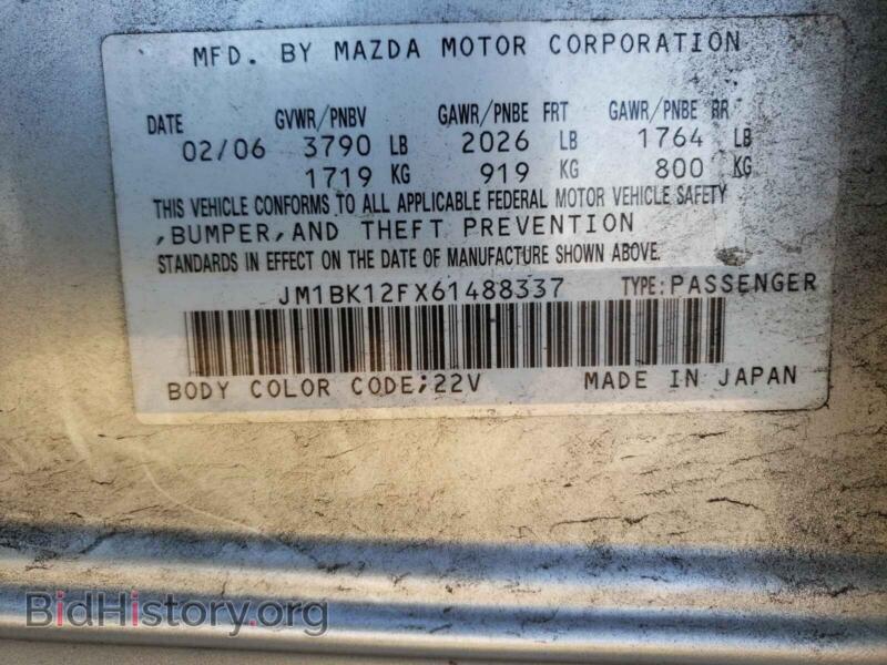 2006 Mazda 3 (VIN JM1BK12FX61488337) — фото 10 из 10