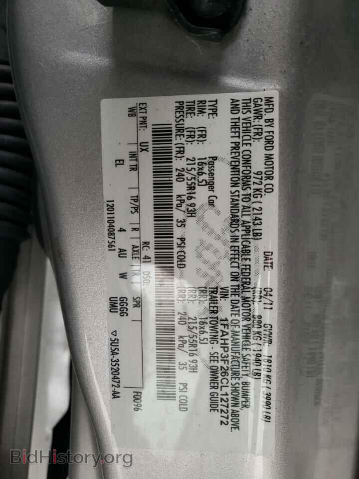 2012 FORD FOCUS - VIN: 1FAHP3F26CL127272 - Фото 10