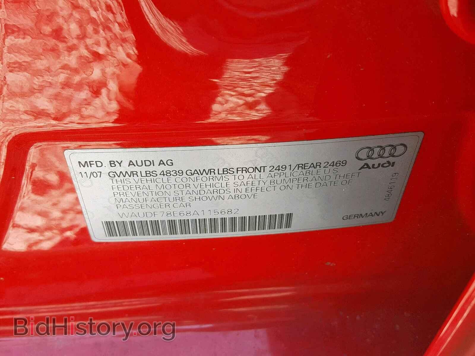 2008 AUDI A4 - VIN: WAUDF78E68A115682 - Photo 10