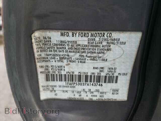 2007 FORD TAURUS - VIN: 1FAFP53U37A143746 - Фото 10