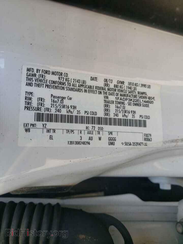 2014 FORD FOCUS - VIN: 1FADP3K22EL144920 - Фото 10