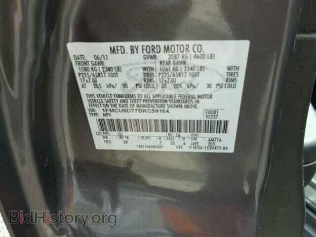 2011 FORD ESCAPE - VIN: 1FMCU9D77BKC59164 - Фото 10