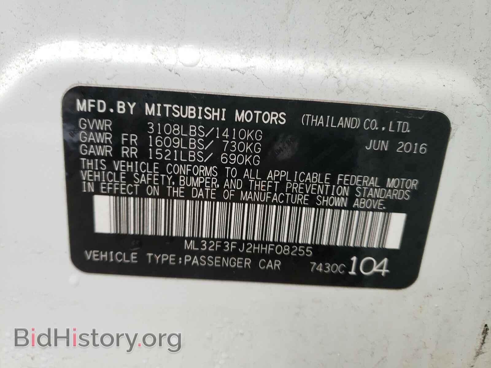 2017 MITSUBISHI MIRAGE - VIN: ML32F3FJ2HHF08255 - Фото 10