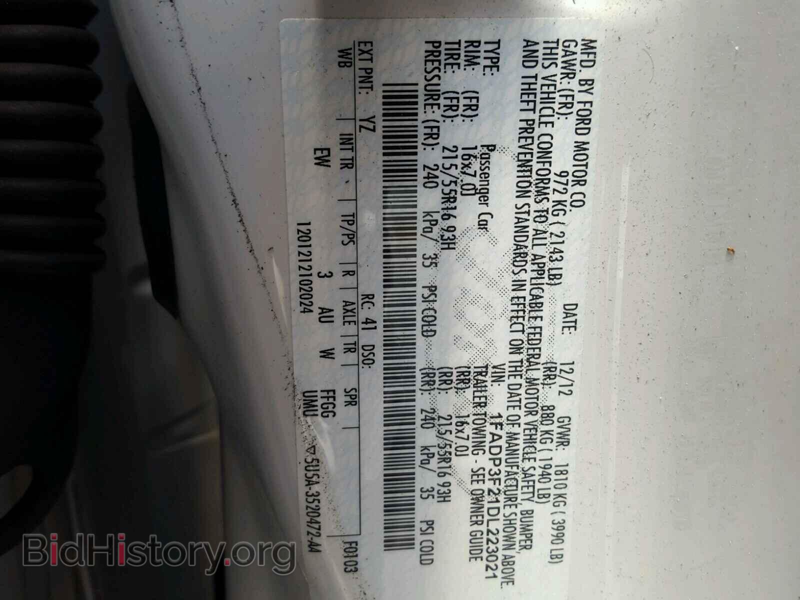 2013 FORD FOCUS - VIN: 1FADP3F21DL223021 - Фото 10