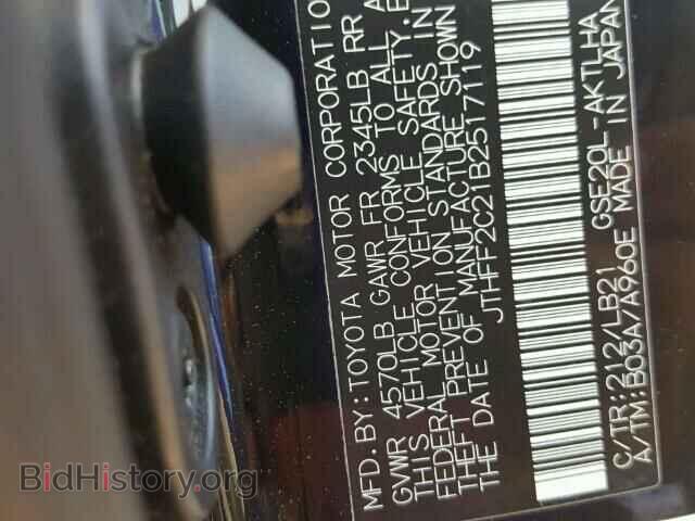 2011 LEXUS IS - VIN: JTHFF2C21B2517119 - Photo 10
