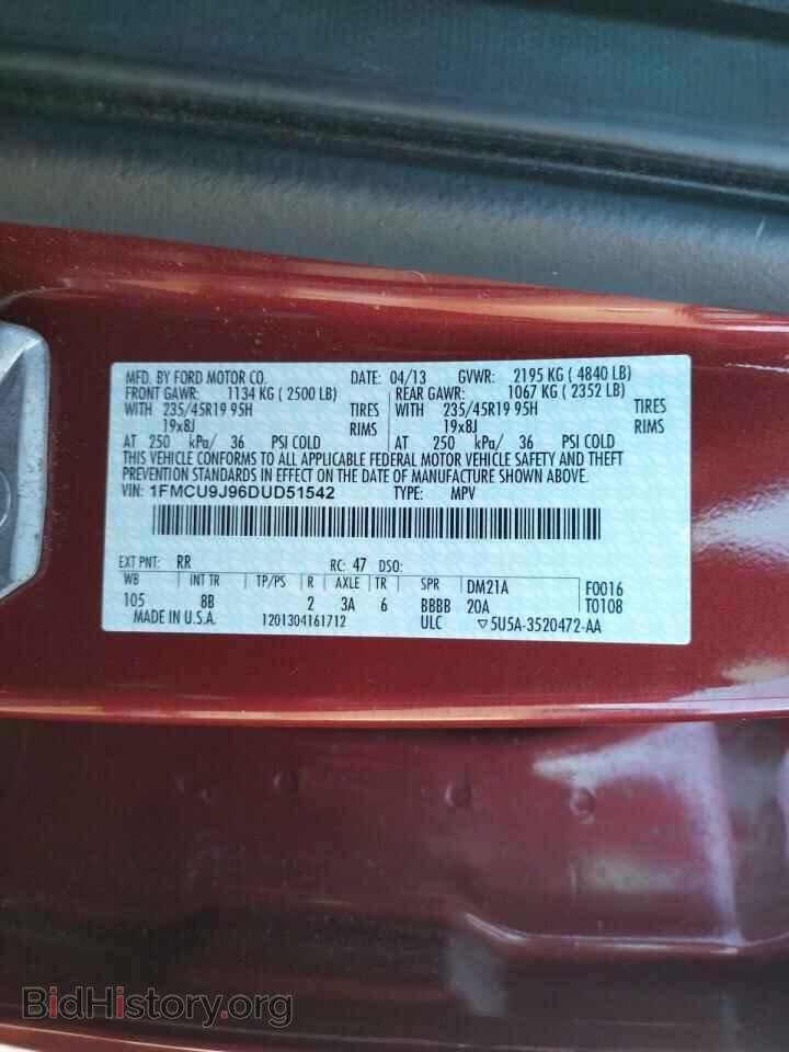 2013 FORD ESCAPE - VIN: 1FMCU9J96DUD51542 - Фото 12