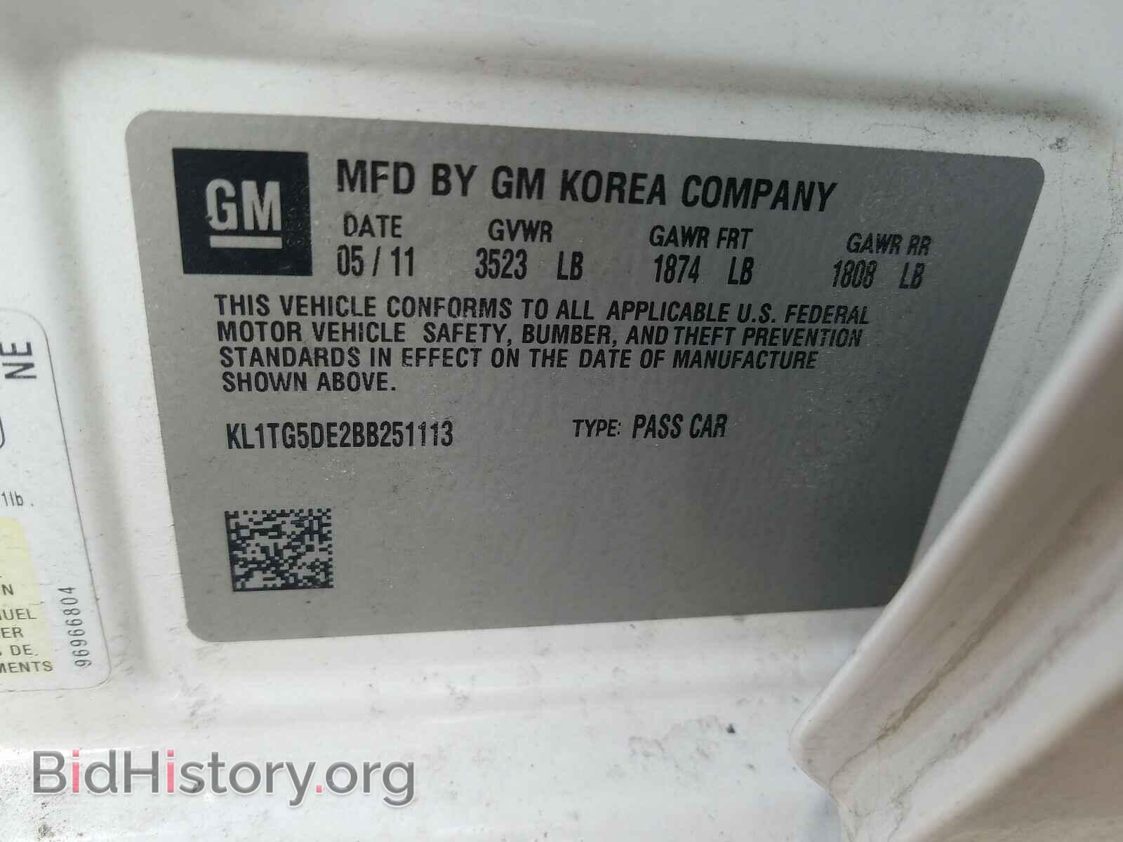 2011 CHEVROLET AVEO - VIN: KL1TG5DE2BB251113 - Фото 10