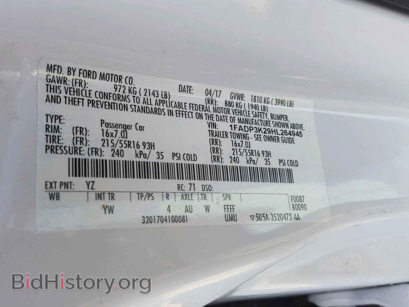 2017 FORD FOCUS SE - VIN: 1FADP3K29HL264945 - Фото 10