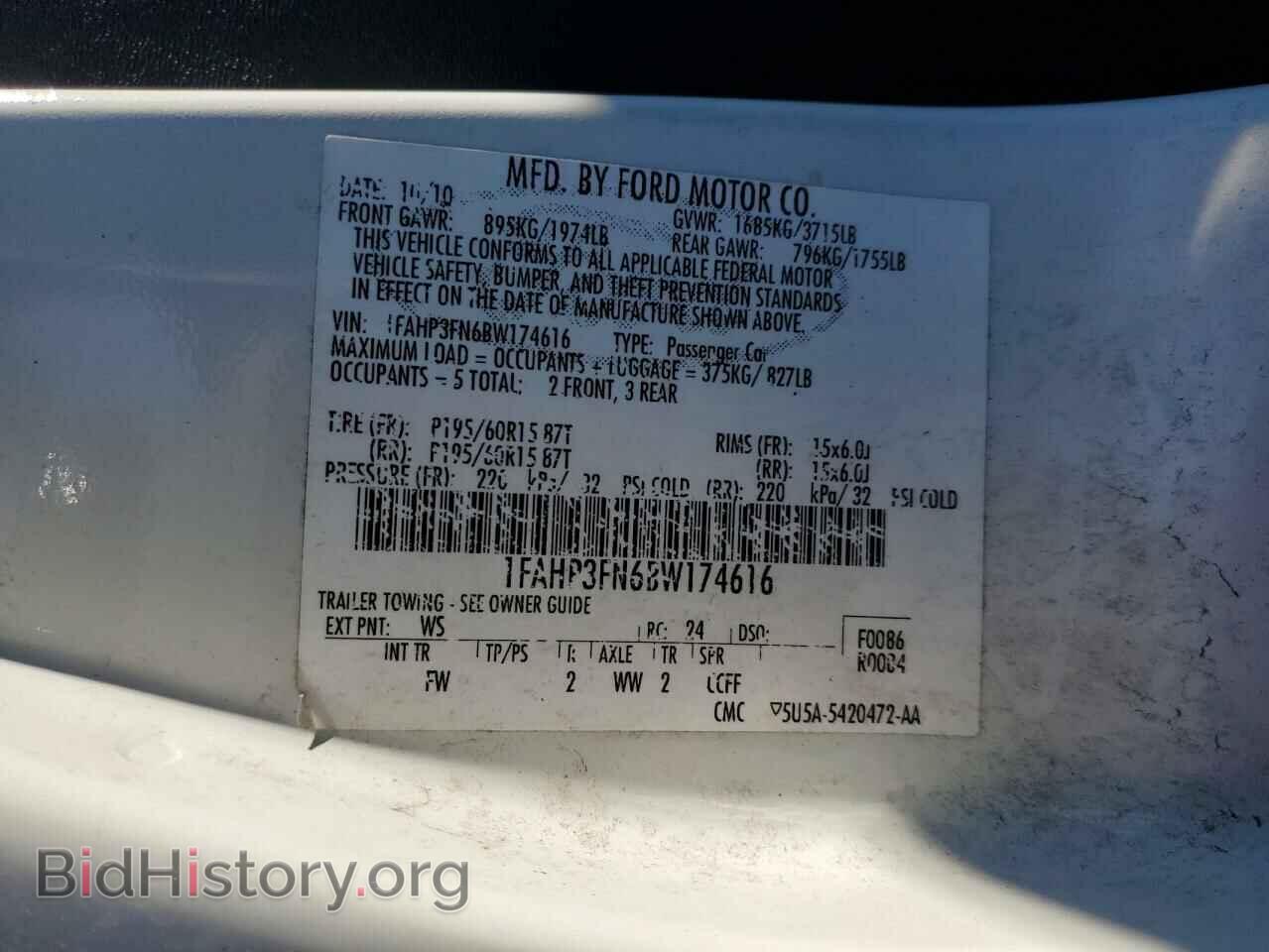 2011 FORD FOCUS - VIN: 1FAHP3FN6BW174616 - Фото 12