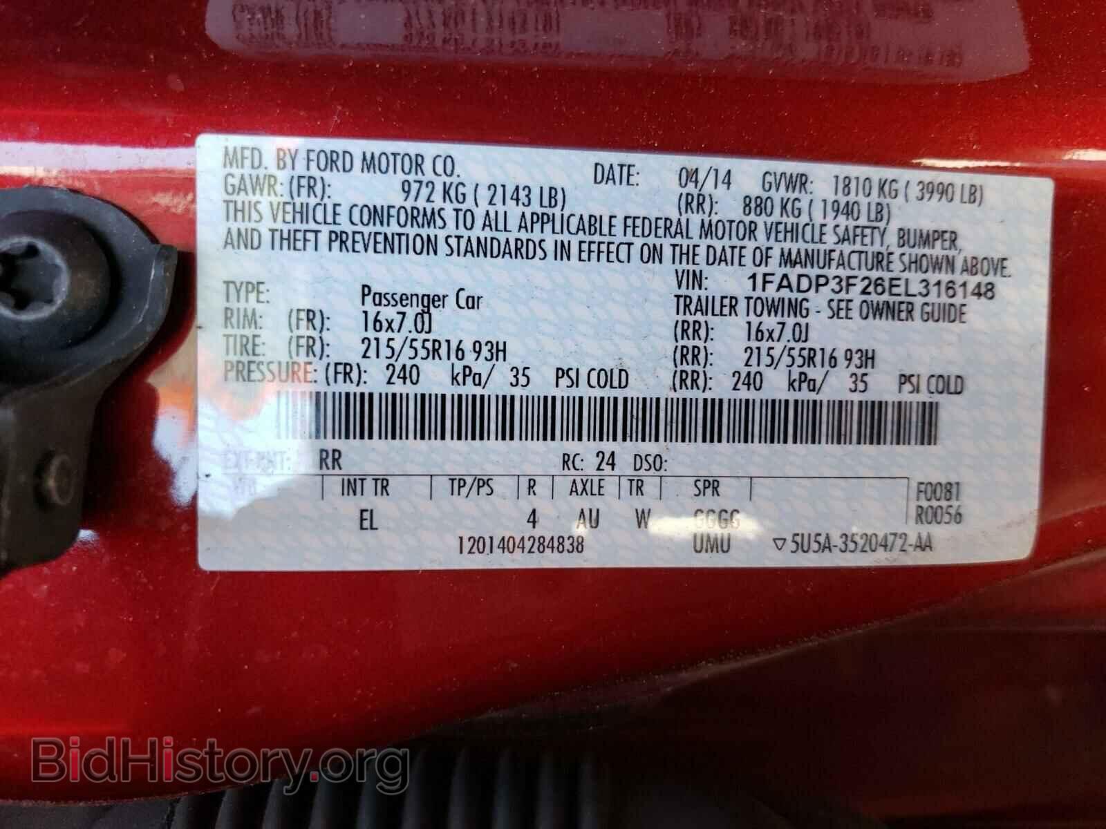 2014 FORD FOCUS - VIN: 1FADP3F26EL316148 - Photo 10