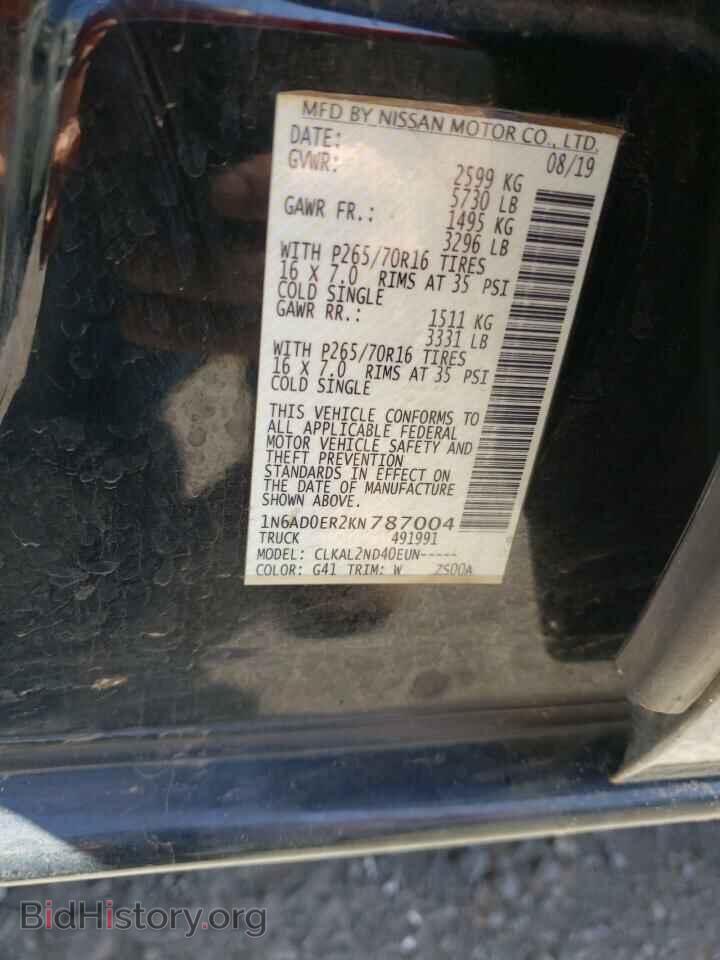 2019 NISSAN FRONTIER - VIN: 1N6AD0ER2KN787004 - Фото 10