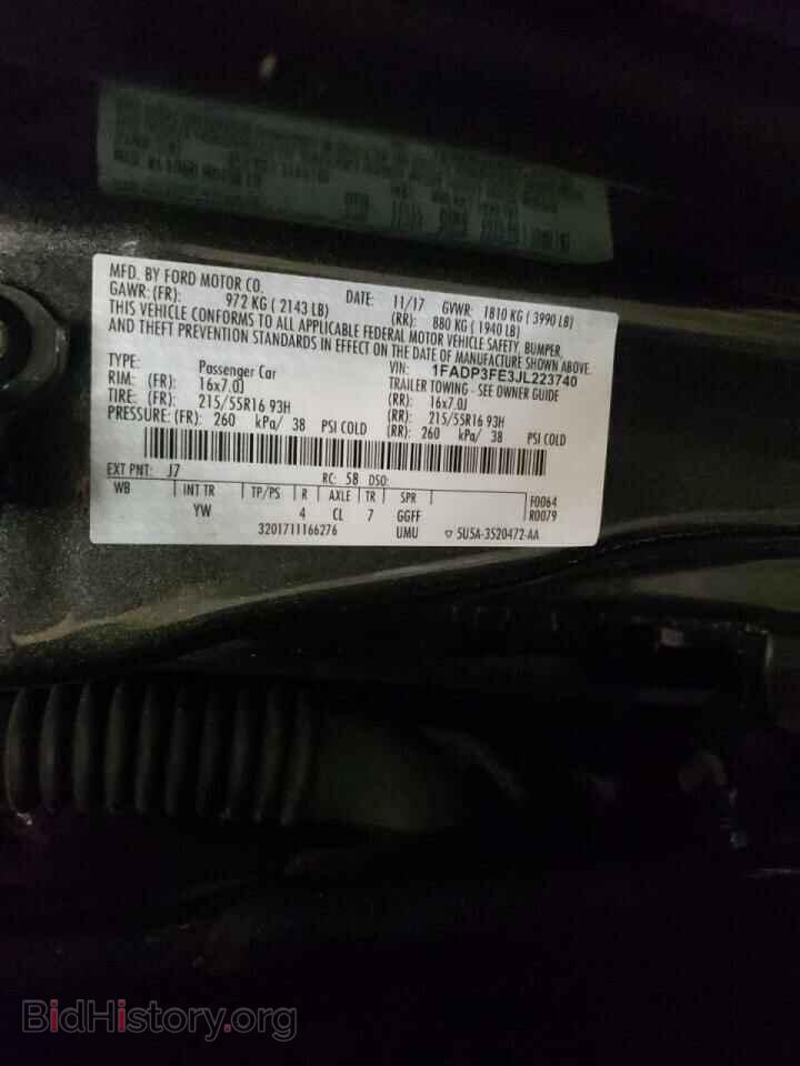 2018 FORD FOCUS - VIN: 1FADP3FE3JL223740 - Фото 10