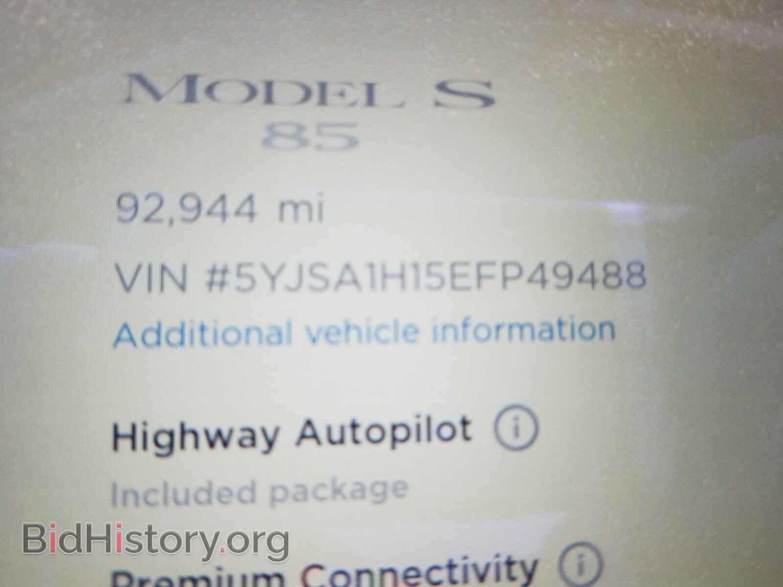 2014 TESLA MODEL S - VIN: 5YJSA1H15EFP49488 - Фото 10