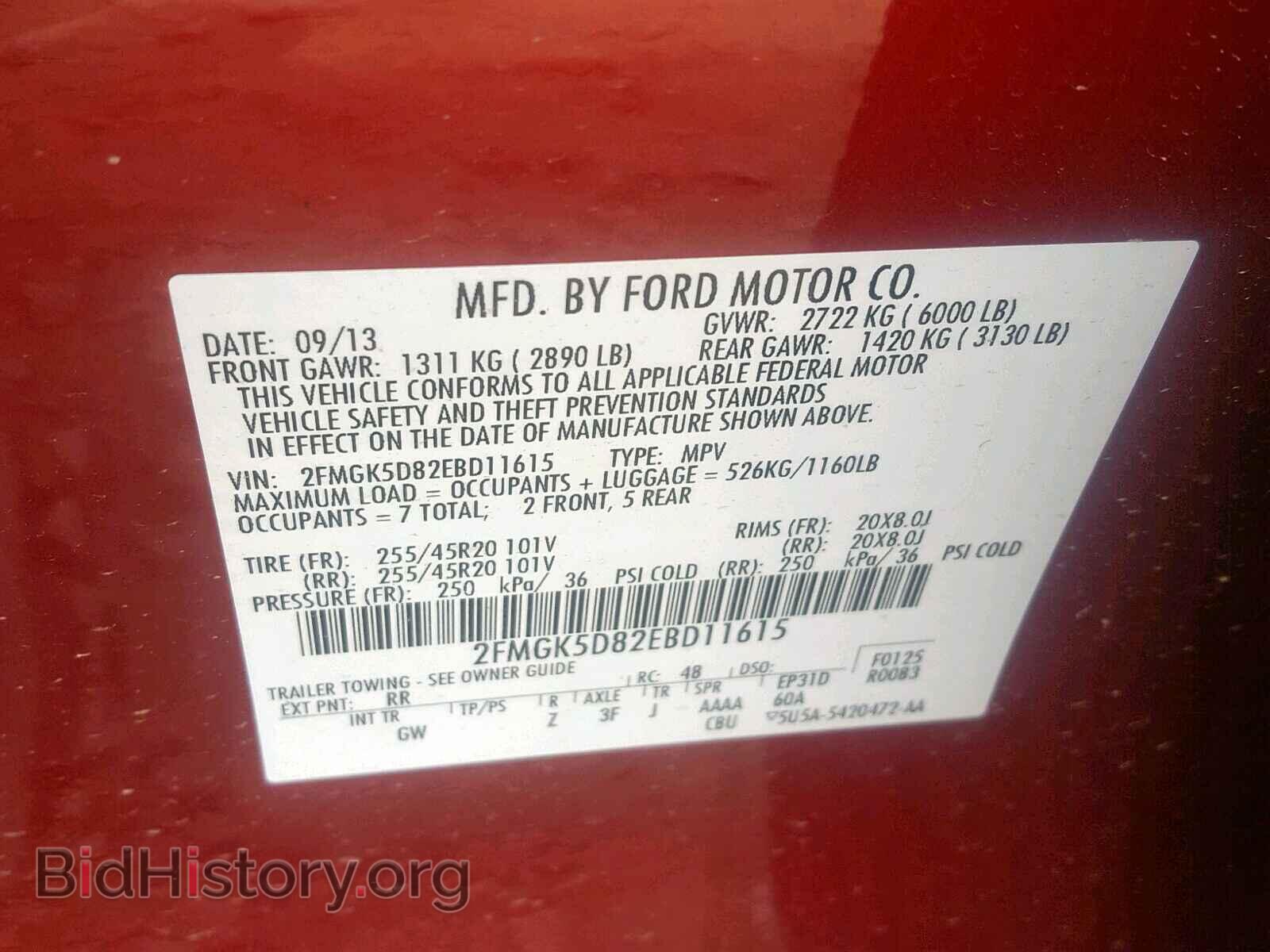 2014 FORD FLEX LIMIT - VIN: 2FMGK5D82EBD11615 - Photo 10