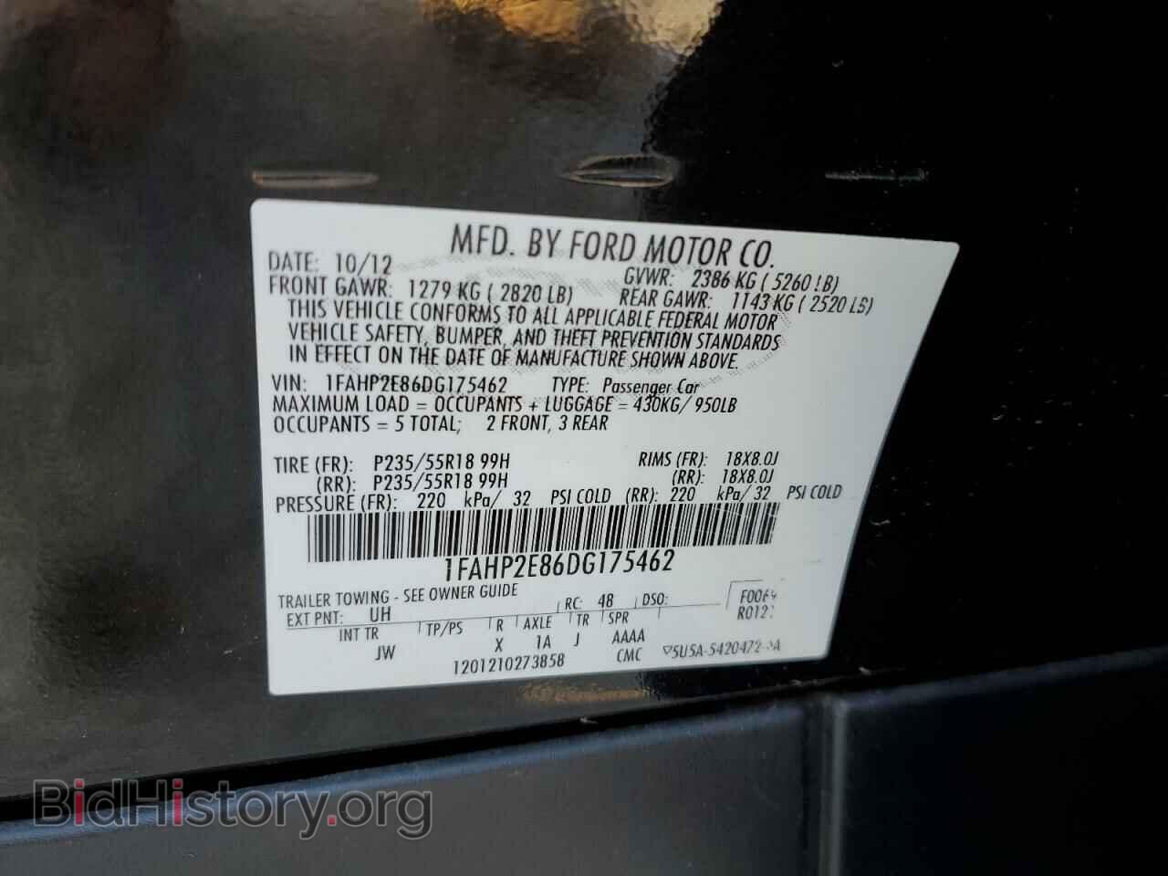 2013 FORD TAURUS - VIN: 1FAHP2E86DG175462 - Photo 12