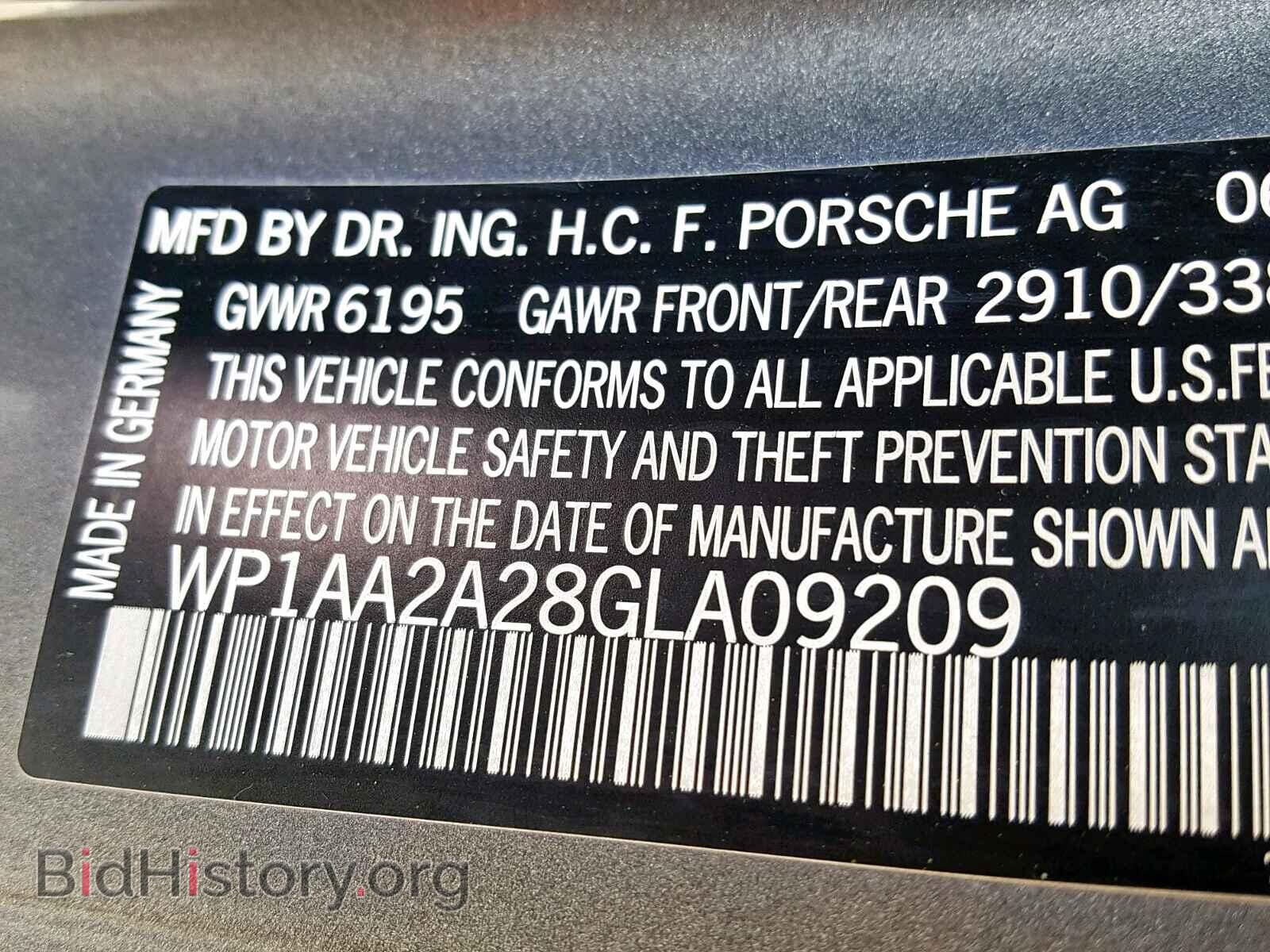 2016 PORSCHE CAYENNE - VIN: WP1AA2A28GLA09209 - Фото 10