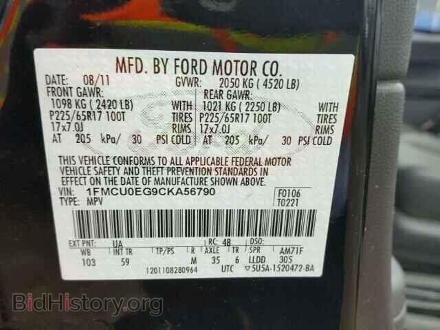 2012 FORD ESCAPE - VIN: 1FMCU0EG9CKA56790 - Photo 10