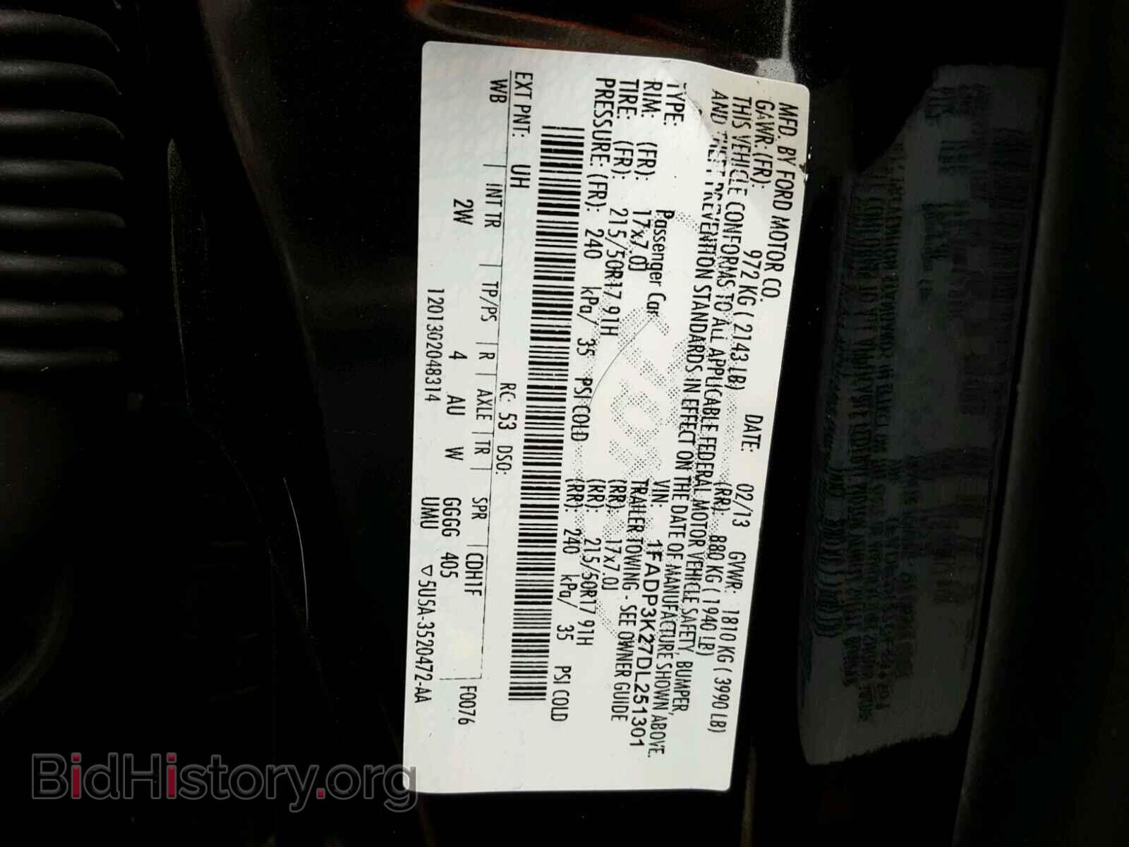 2013 FORD FOCUS - VIN: 1FADP3K27DL251301 - Фото 10