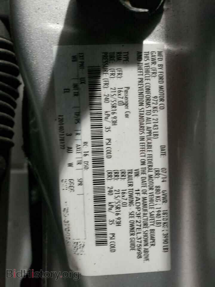 2014 FORD FOCUS - VIN: 1FADP3F27EL375998 - Фото 10