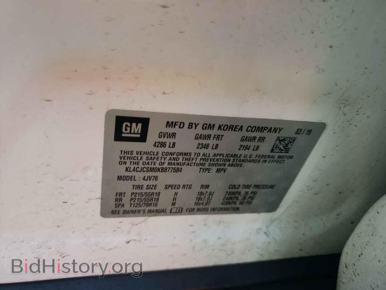 2019 BUICK ENCORE - VIN: KL4CJCSM0KB877584 - Photo 10