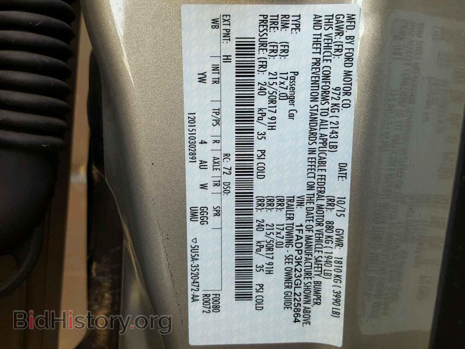 2016 FORD FOCUS - VIN: 1FADP3K23GL225864 - Фото 10