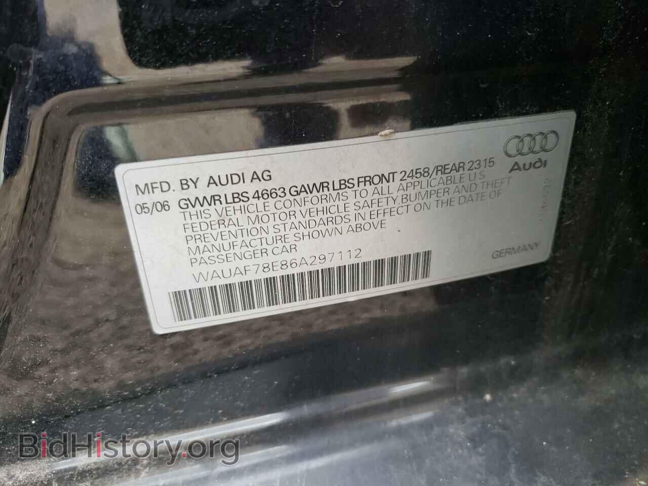 2006 AUDI A4 - VIN: WAUAF78E86A297112 - Фото 12