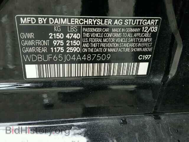 2004 MERCEDES-BENZ E - VIN: WDBUF65J04A487509 - Photo 10