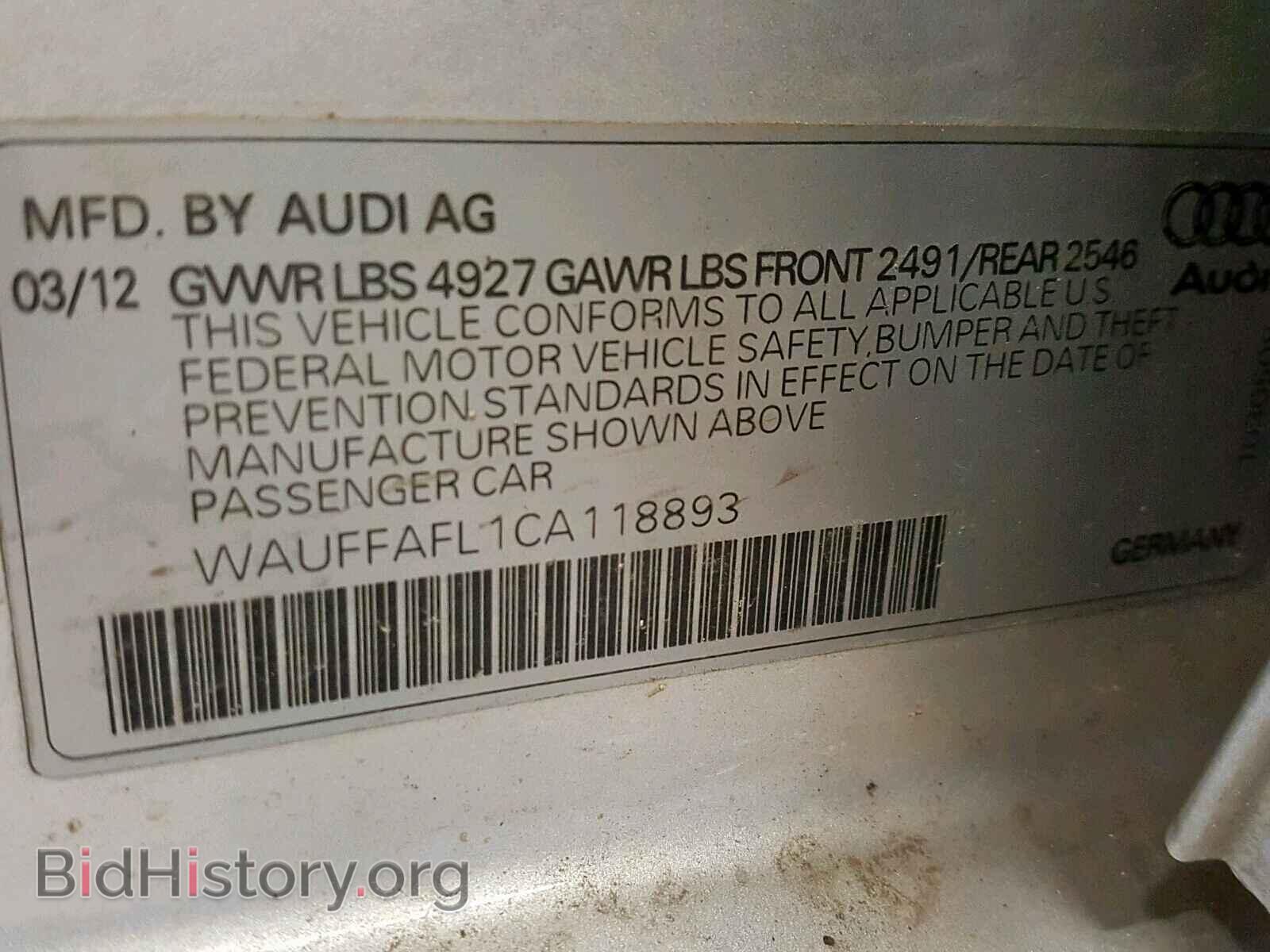 2012 AUDI A4 - VIN: WAUFFAFL1CA118893 - Photo 10