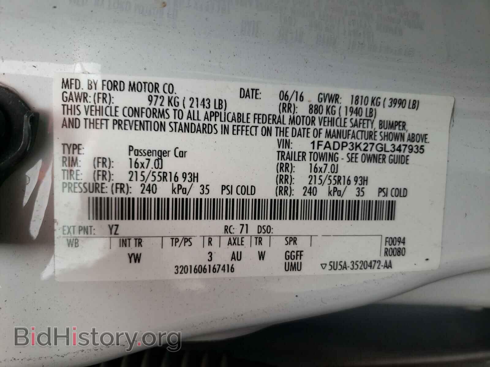 2016 FORD FOCUS - VIN: 1FADP3K27GL347935 - Photo 10
