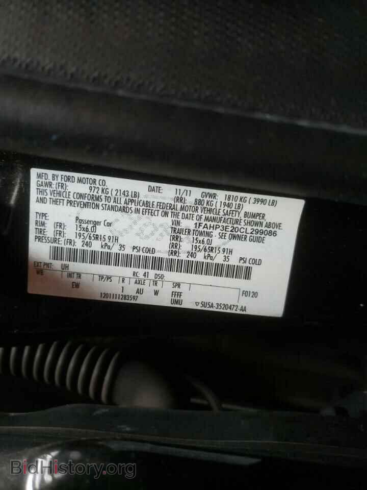 2012 FORD FOCUS - VIN: 1FAHP3E20CL299086 - Фото 10