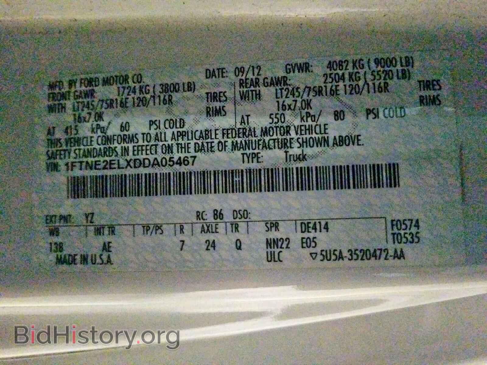 2013 FORD ECONOLINE - VIN: 1FTNE2ELXDDA05467 - Photo 10