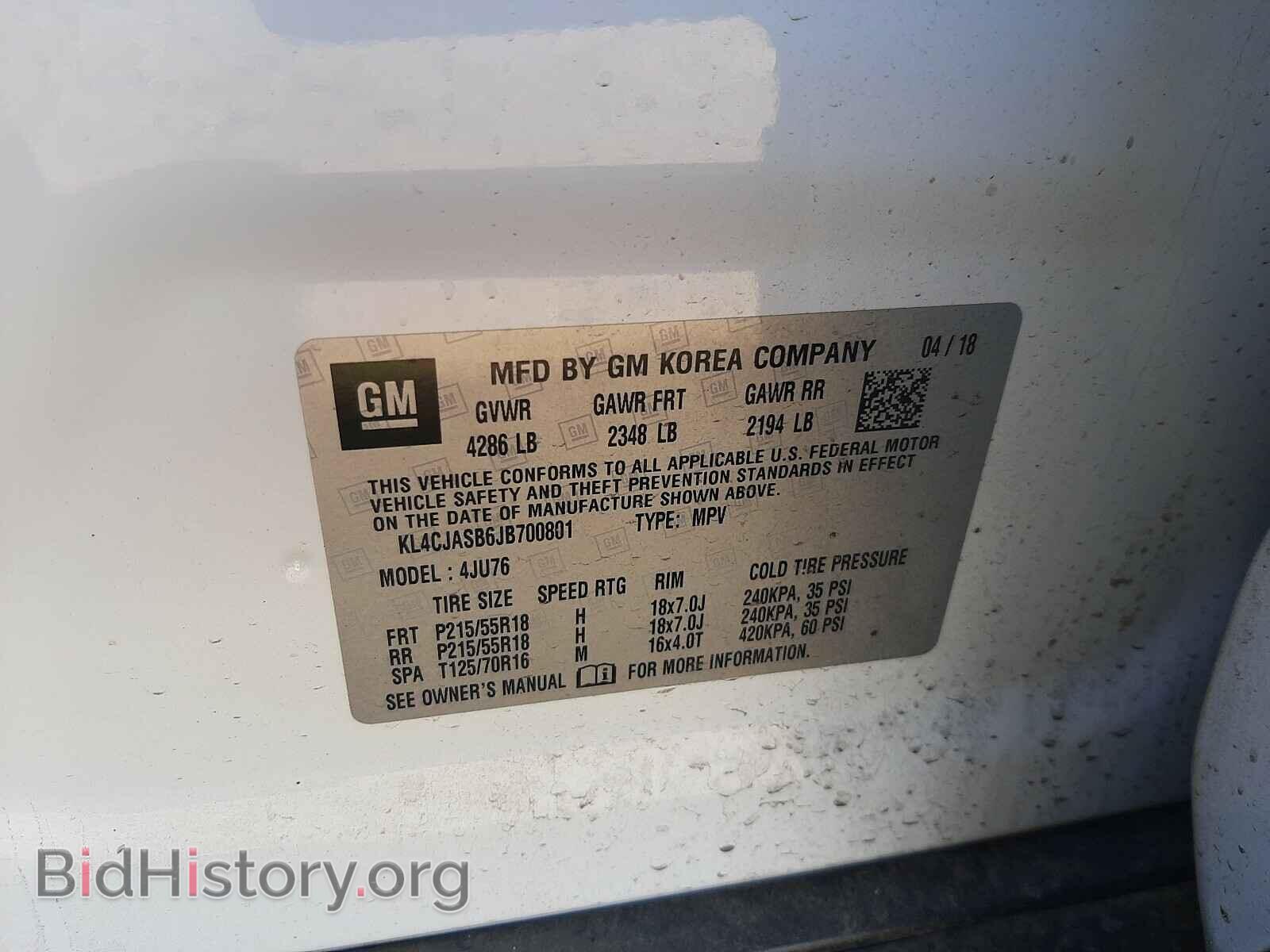 2018 BUICK ENCORE - VIN: KL4CJASB6JB700801 - Photo 10