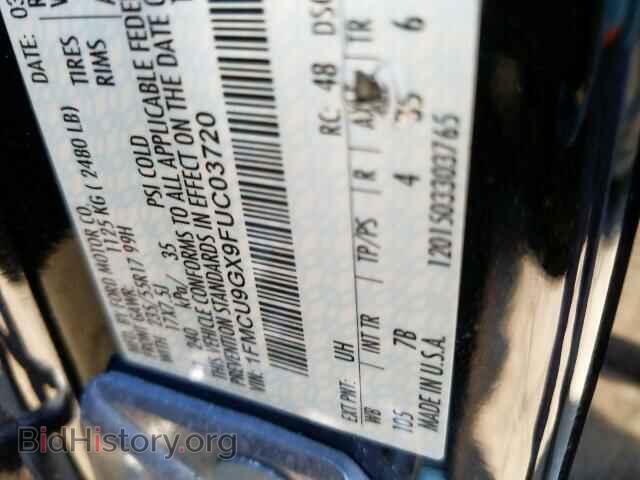 2015 FORD ESCAPE - VIN: 1FMCU9GX9FUC03720 - Фото 10
