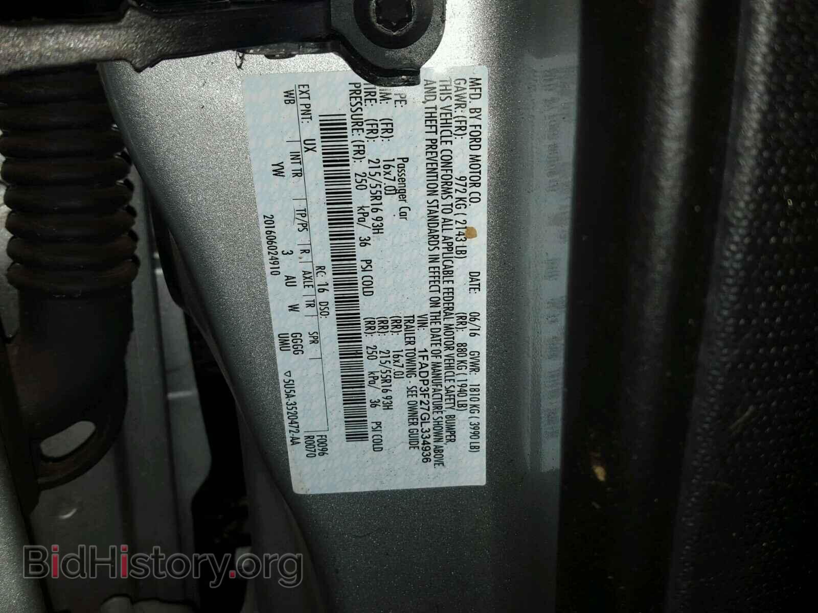 2016 FORD FOCUS - VIN: 1FADP3F27GL334936 - Фото 10